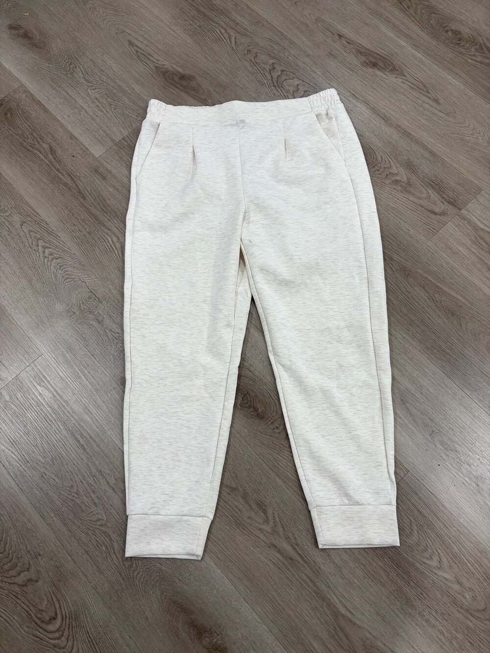 Avia Women's Heathered Cream Jogger Sweatpants Size L 12-14